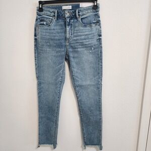 LOFT The Skinny Mid Rise Curvy Fit Frayed Hem‎ Jeans, Women's Size 27